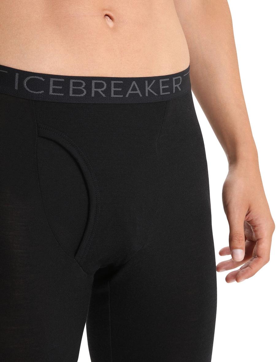 Men's Icebreaker Merino 175 Everyday Thermal Leggings With Fly Base Layers Black | CA 1547EBCX